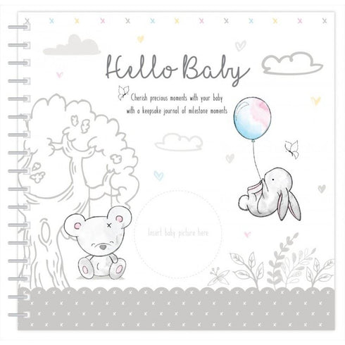 HUGS & KISSES BABY RECORD BOOK 22.5 X 22.5CM. FS605