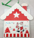 EXTRA LONG CUTE HOUSE RED WHITE FELT ADVENT CALENDAR WITH NUMBERED POCKET CHRISTMAS XMAS DECORATION. XM1944