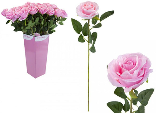 ARTIFICIAL SINGLE STEM PINK LOVE ROSE 63CM. PI734093
