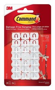 COMMAND DECORATING GENERAL PURPOSE CLIPS 20 HOOKS WHITE. 17026ES 705234