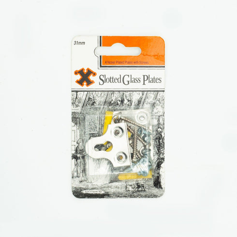 Slotted Glass Plates - SHAW X Nickel Plated 31mm 4/Pack FS13007