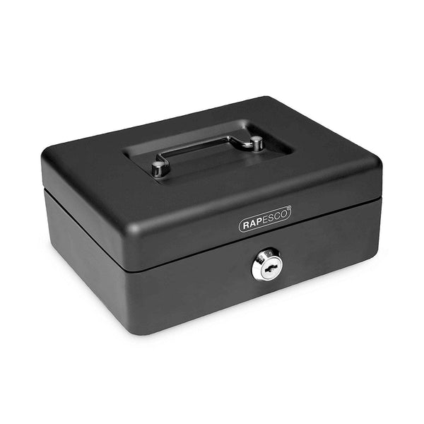 Rapesco Cash Box 8 Inch - Secure Money Storage ROPSB0008B1