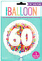 60th Birthday Balloon - Unique Bright Confetti Number 60 Foil Decor