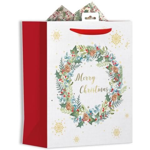 GIFT MAKER CHRISTMAS LARGE GIFT BAG - WREATH. GB30L