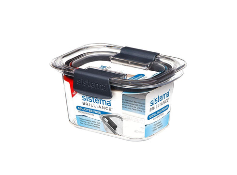 SISTEMA FOOD STORAGE CONTAINER CLEAR WITH GREY CLIPS AND SEAL 380 ML. SIS55105