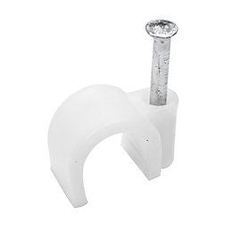 Cable Clip 4mm - STAR PACK 60 Round White Cable Management