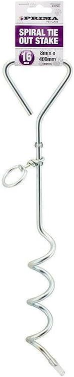 PRIMA 16 INCH PET SPIRAL TIE OUT STAKE METAL (8MM). 41050C