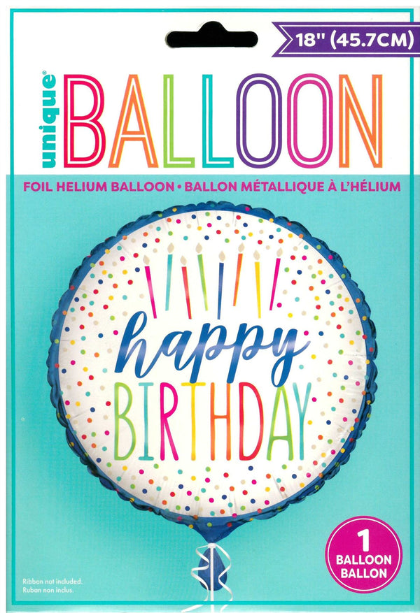 Silver Birthday Balloon - Unique 18" Round Foil Decoration