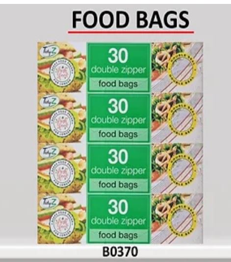 Freezer Storage Bags - TIDYZ Double Zipper 30 Pack B0370