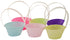 PACK OF 6 MINI EASTER BASKETS WITH HANDLES 4 INCH BASKETS - ASSORTED COLOURS. 173034 SSA000