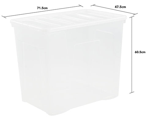 WHAM CRYSTAL 160LTR STORAGE BOX & LID CLEAR. WHAMZ12070