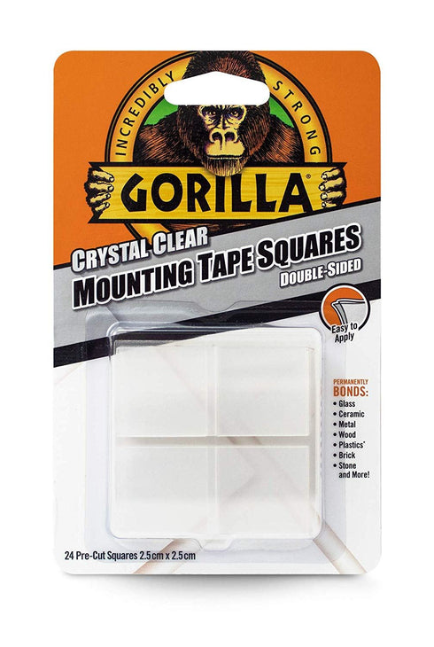 Gorilla Mounting Tape Clear Squares - Strong Adhesion