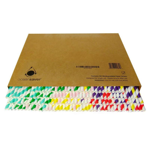 OCEAN SAVER BIODEGRADABLE PAPER STRAWS 150/PK. OL318058OTL