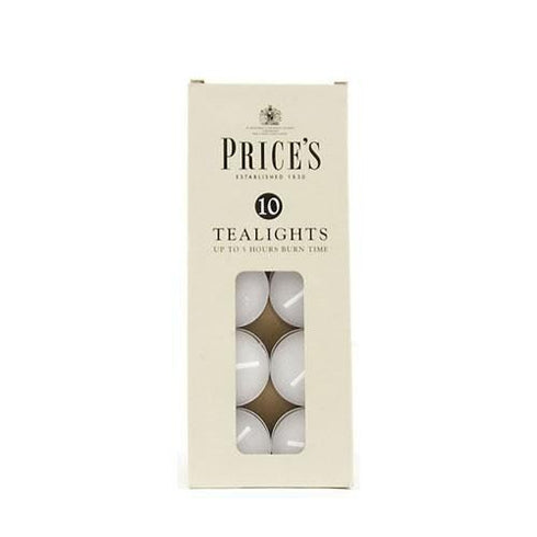 PRICES WHITE TEALIGHTS 4HRS 10/PK. TE041028