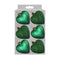GLITTER / MATT HEART SHAPE CHRISTMAS TREE BAUBLES 50MM 6/PK - GREEN. DP57475
