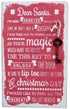 CHRISMTAS SANTA MAGIC KEY HESSIAN PLAQUE DECORATION 25 X 15CM. XMN0205