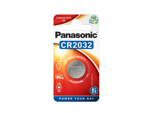 CR2032 Coin Battery - Panasonic 3V Lithium Power Source