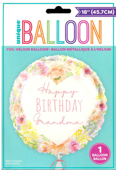 Grandma Birthday Balloon - Unique 18" Foil Celebration Decor