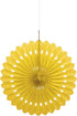 Yellow Tissue Paper Fan Decoration 40cm - UNI64261