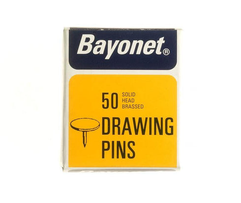 Brass Drawing Pins - Solid Head, 50 Pack FS10404