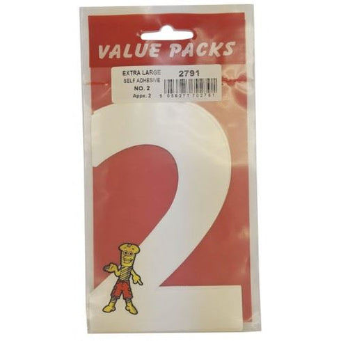 Self Adhesive Numbers - FAST PAK VALUE 2791 XL Size, 2 Pack