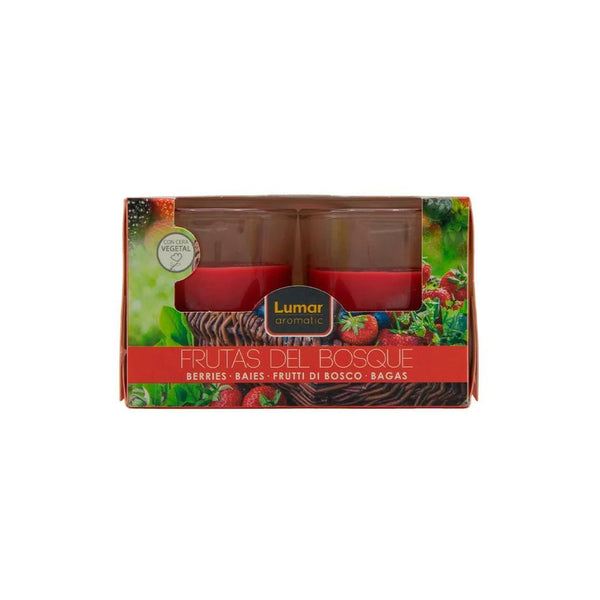 LUMAR AROMATIC BERRIES GLASS CANDLE JAR 2/PK. PS109099