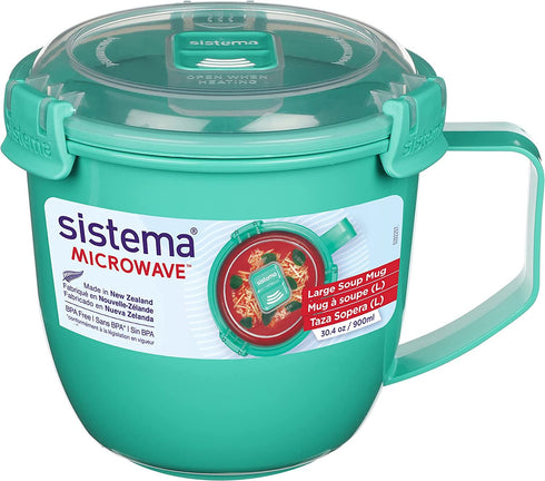 SISTEMA MICROWAVE SOUP MUG PLASTIC 900 ML - ASSORTED COLOUR. SIS21141