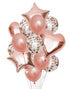 EUROWRAP 14 PIECE BALLOON SET ROSE GOLD APX 45 X 45 CM. 28854-RGCC