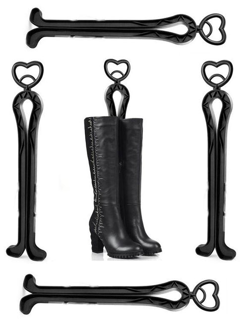 Boot Holder Rack - Durable Plastic Black Long Boot Storage DGI0712