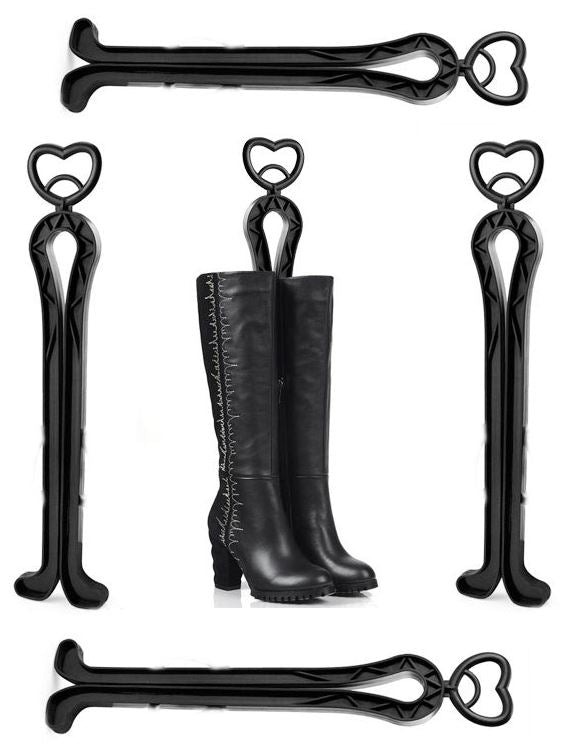 Boot Holder Rack - Durable Plastic Black Long Boot Storage DGI0712