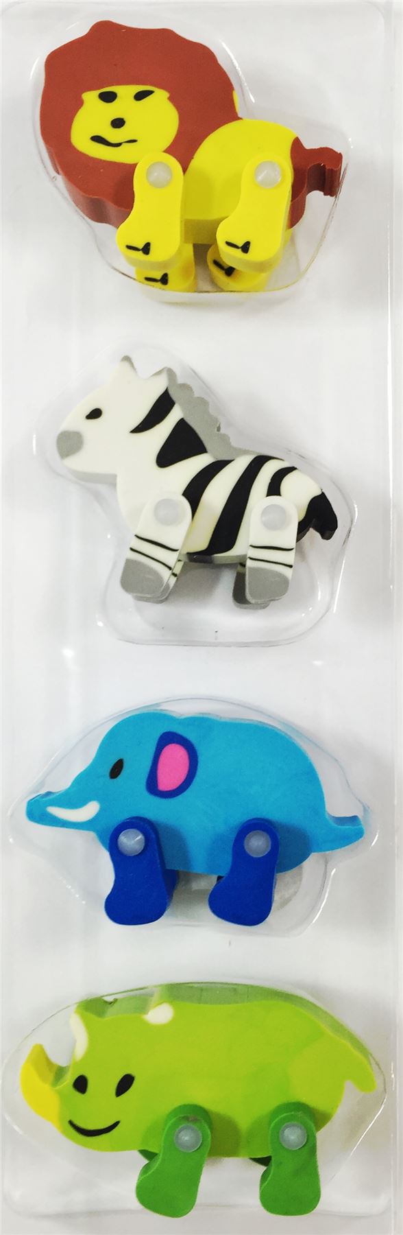 CUTE ANIMAL OR CAR VEHICLE ERASER SET ASSORTED SUPPLIED. 801738