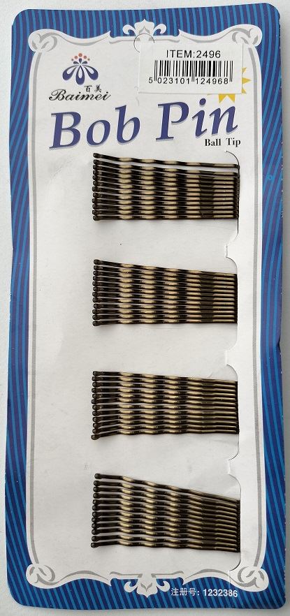 Brown Hair Grip Pins - Secure Hold Bob Pin 48/Pack JL2496