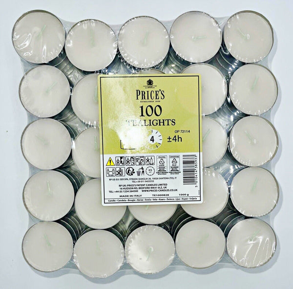 PRICES TEA LIGHT CANDLES 4HRS 100/PK. TE1000828