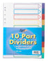 A4 Subject Dividers - TIGER 10 Plastic Tabs T301063