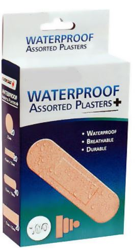 Waterproof Plasters - 100PK Assorted Sizes | MP013