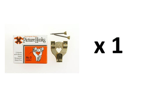 Picture Hanging Hooks - Brass Head Pins 3/Pack FS12806