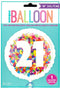 21st Birthday Balloon - Unique Bright Confetti Foil Decoration