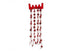 STAR BEAD CHAIN GARLAND 2.7M RED IDEAL FOR TREE ROOM DECORATIONS ( 54126). PI451910R