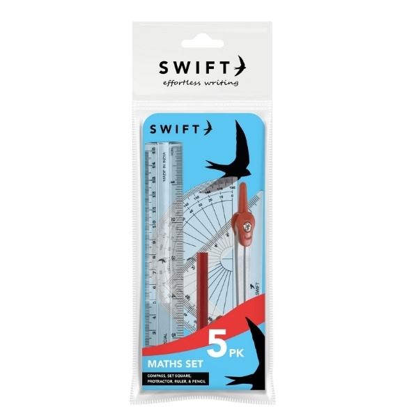 SWIFT GEOMETERY MATHS COMPASS SET 5/PK. P3073