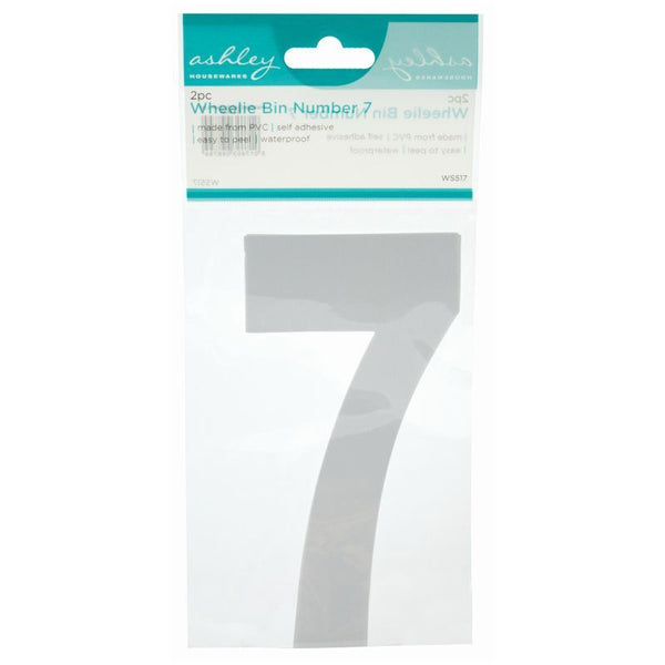 Wheelie Bin Stickers - ASHLEY NO. 7 Number 2/PK KS517