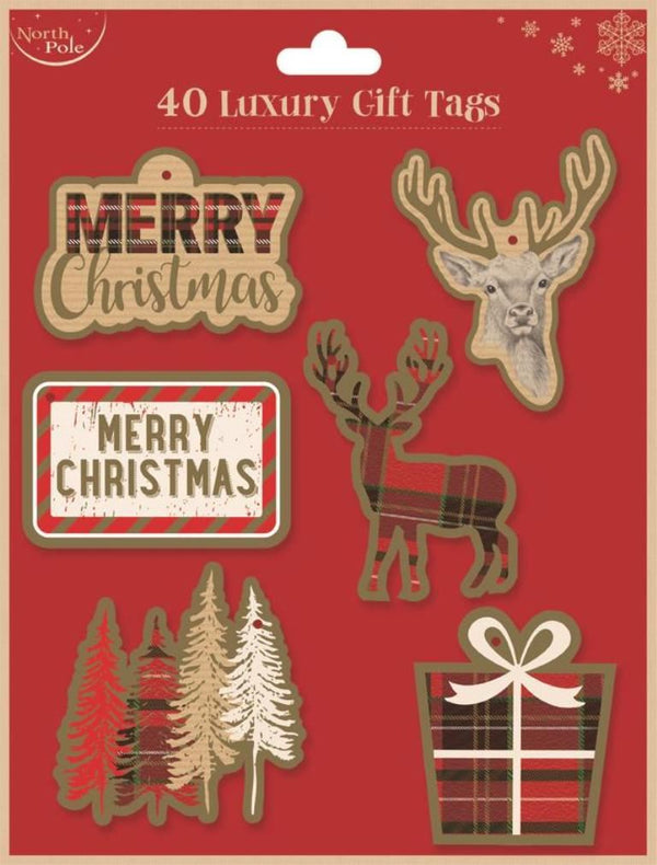NORTH POLE CHRISTMAS LUXURY TRADITIONAL GIFT TAGS 40/PK. X23826GT