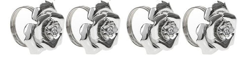 SET OF 4 CHRISTMAS NAPKIN RINGS ROSE DESIGN. 505014R