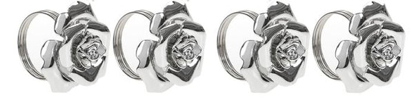 SET OF 4 CHRISTMAS NAPKIN RINGS ROSE DESIGN. 505014R