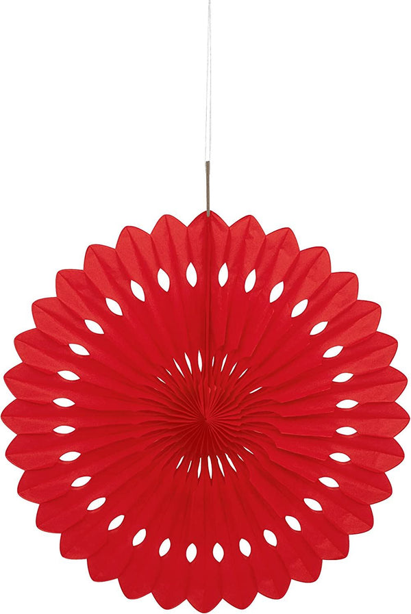 Red Tissue Paper Fan 40cm - Unique Party Decoration UNI64265