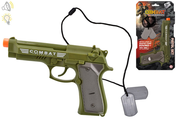 COMBAT MISSION HAND PISTOL WITH LIGHT & SOUND. TY0625
