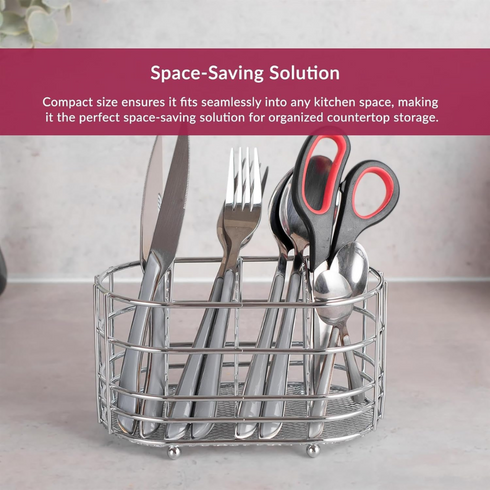 CHROME CUTLERY CADDY OVEL TRAY. AP5661