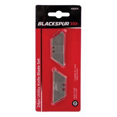 Utility Knife Blades - BLACKSPUR High Carbon Steel 24pcs BB-KB304
