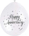 Anniversary Latex Balloons - White 10 Pack UNI56070