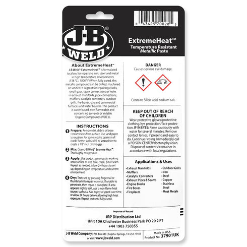 Extreme Heat Epoxy - JB Weld 3 Oz Temperature Resistant Paste
