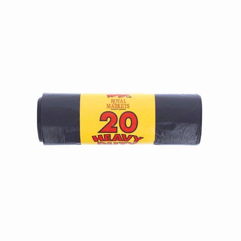 Black Bin Bags - ROYAL MARKET 20 Pack RS20 Durable Trash Bags